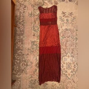 Free People Deep Red Lace Detail Garment